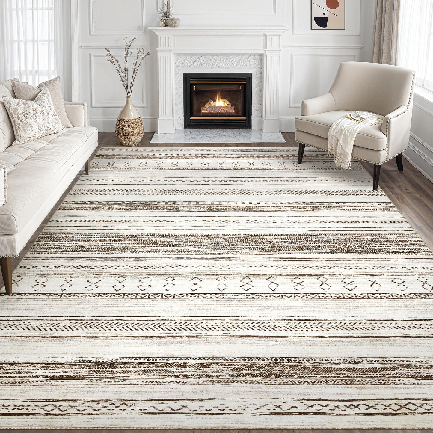 Tortania 9x12 Rug – Boho Cream Brown