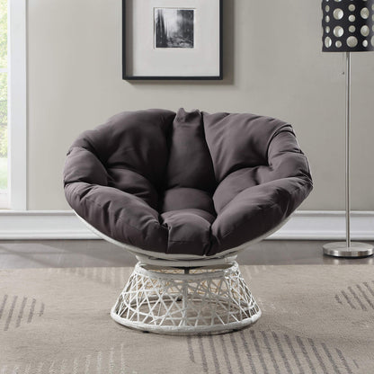 OSP Swivel Papasan Chair White