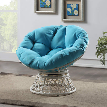 OSP Swivel Papasan Chair White