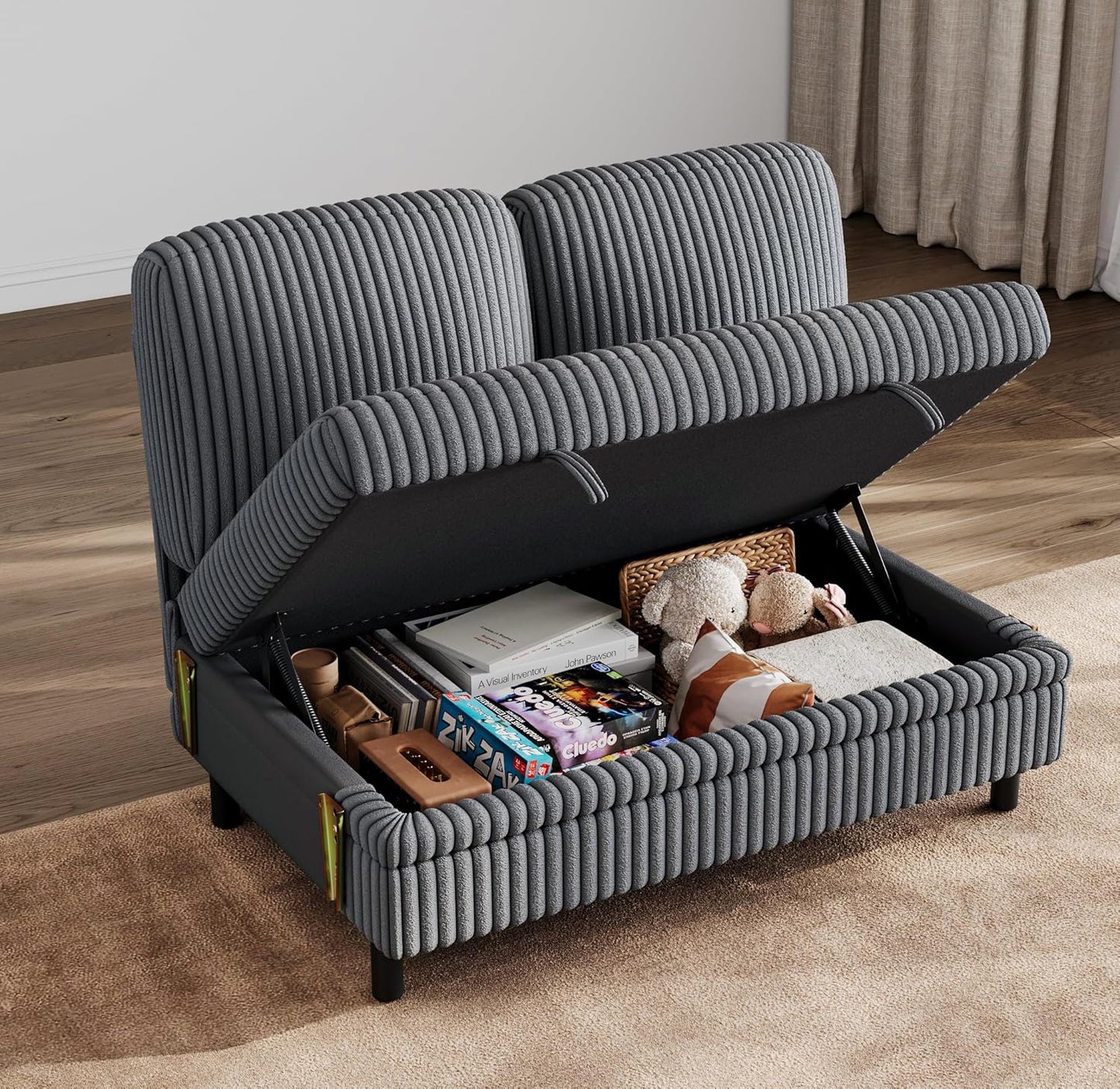 LINSY HOME Blue Sleeper Sofa