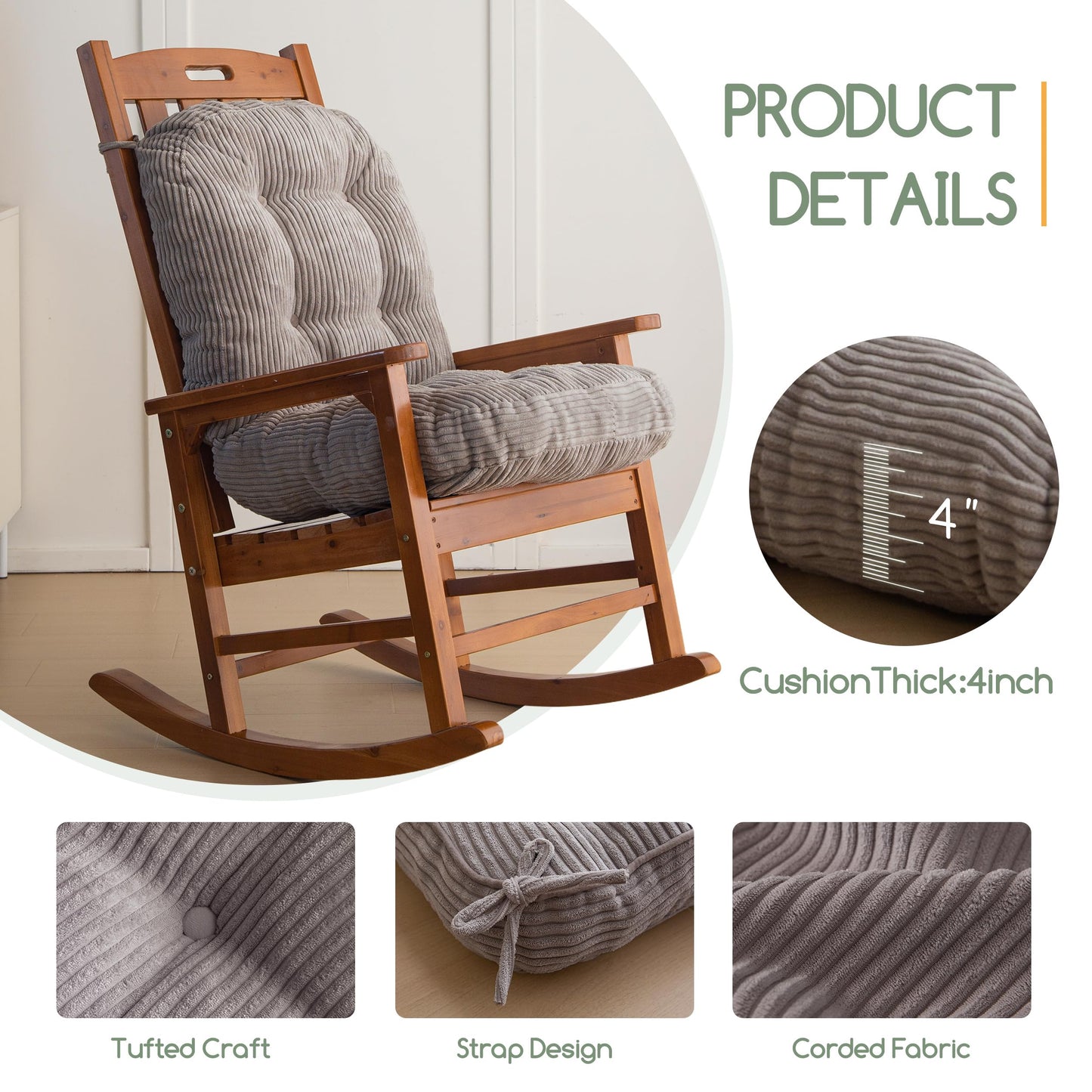 HIGOGOGO Papasan Cushion Grey