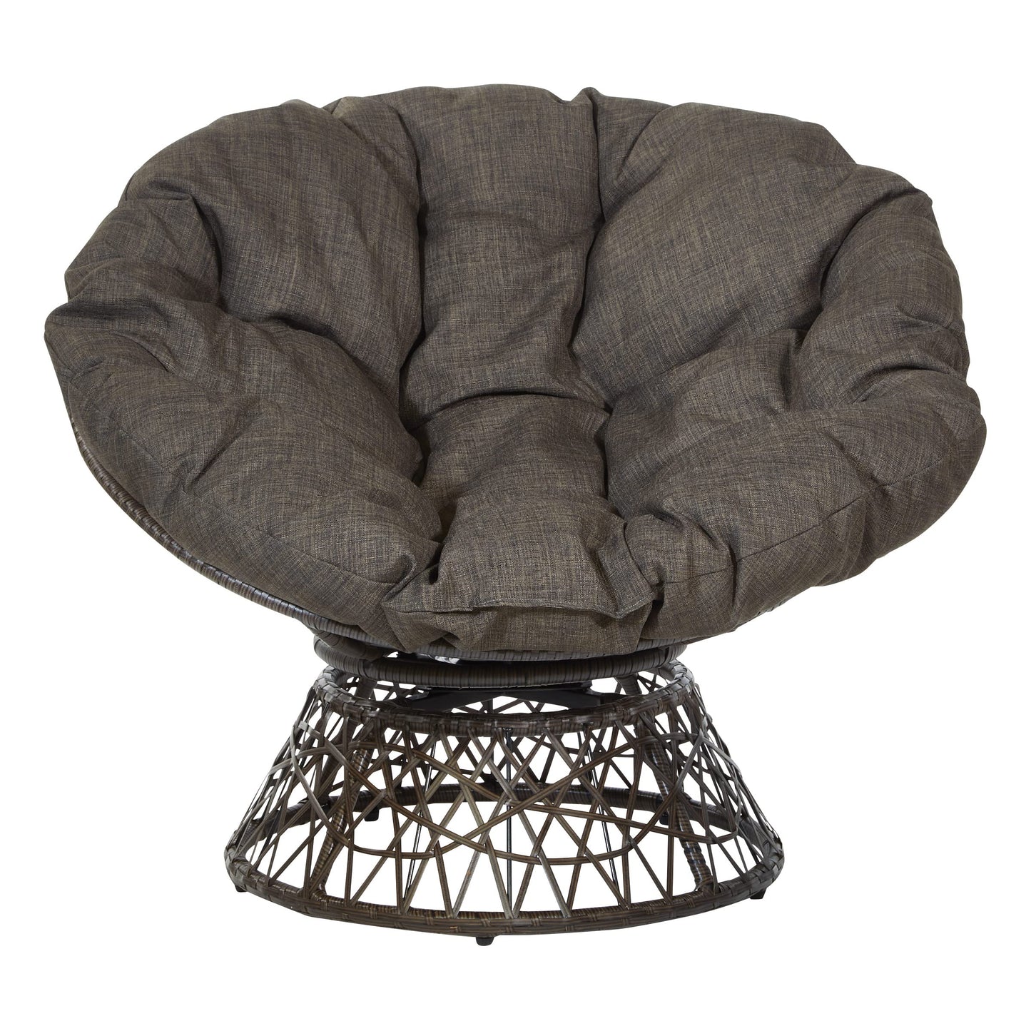 OSP Swivel Papasan Chair White