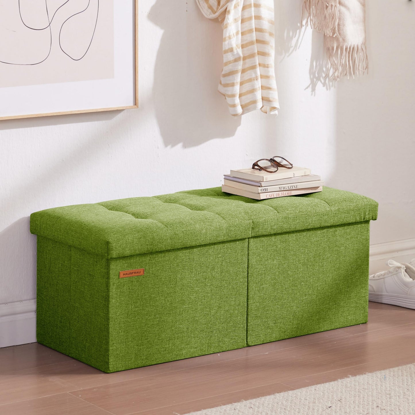HAUSFRAU 31.5" Storage Ottoman Bench