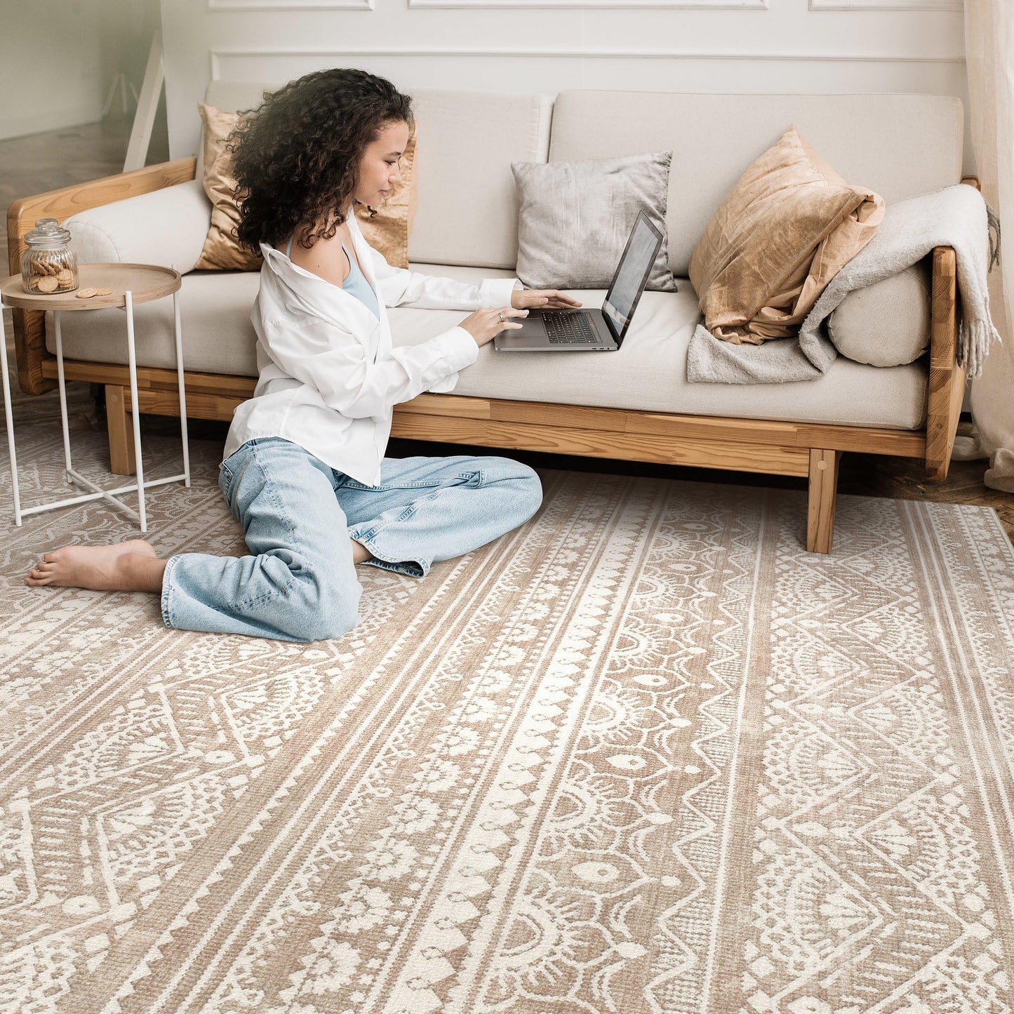 Tortania 9x12 Rug – Boho Cream Brown