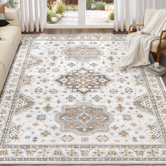 10x14 Washable Vintage Floral Rug