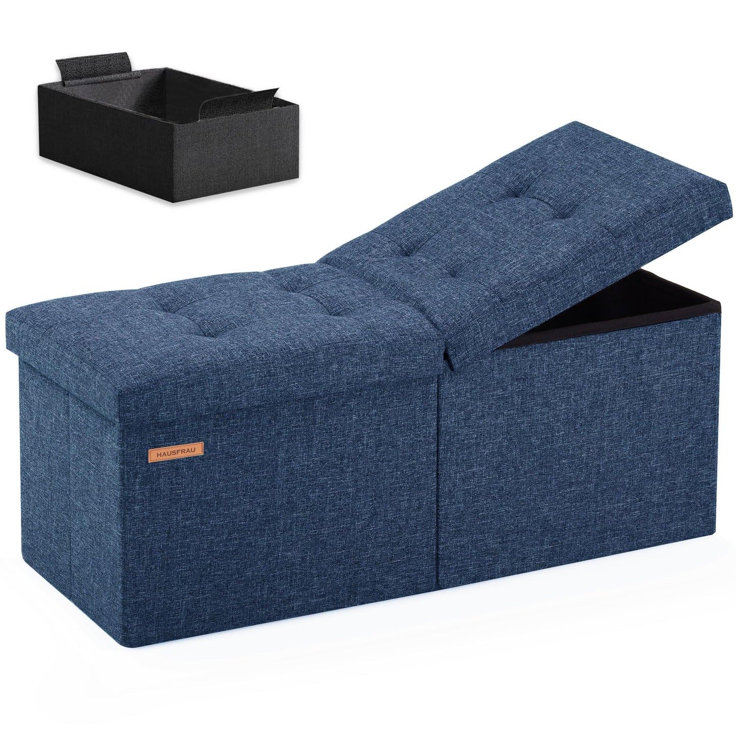 HAUSFRAU 31.5" Storage Ottoman Bench