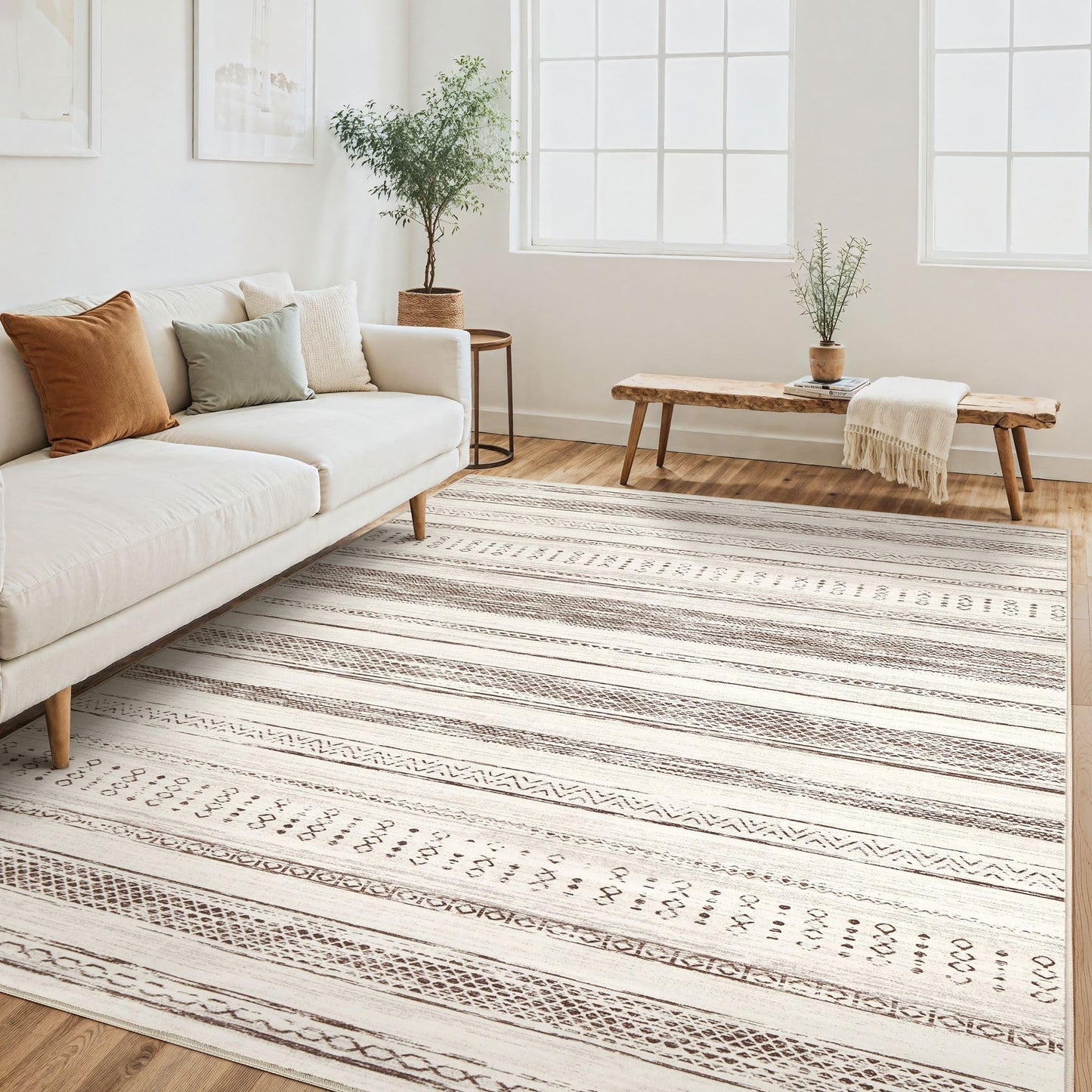 Tortania 9x12 Rug – Boho Cream Brown