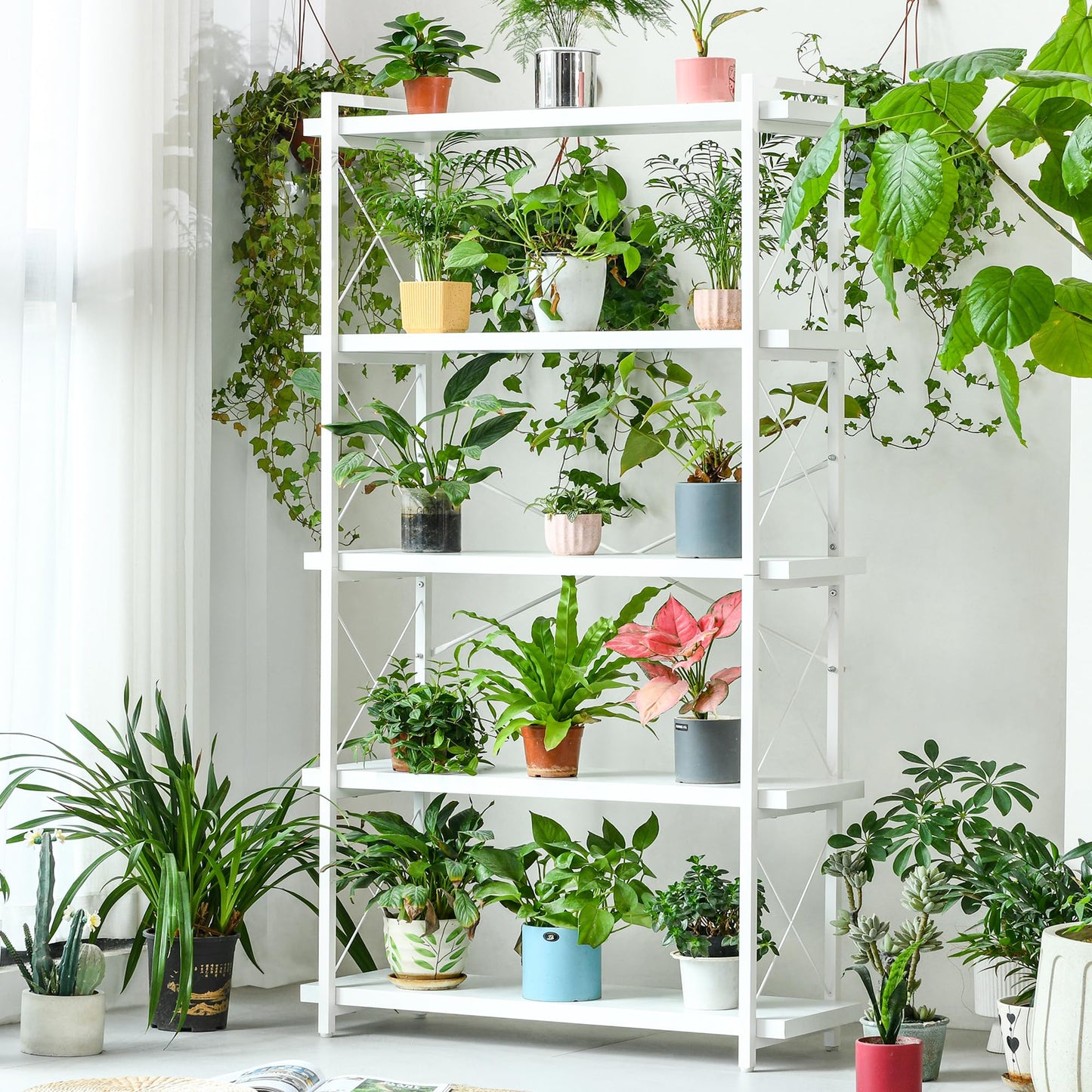 HCHQHS 4-Tier Industrial Bookshelf
