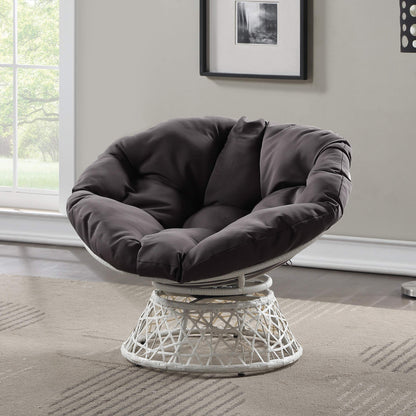 OSP Swivel Papasan Chair White