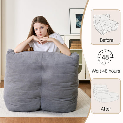 Beige Memory Foam Bean Bag Chair