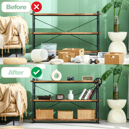 HCHQHS 4-Tier Industrial Bookshelf