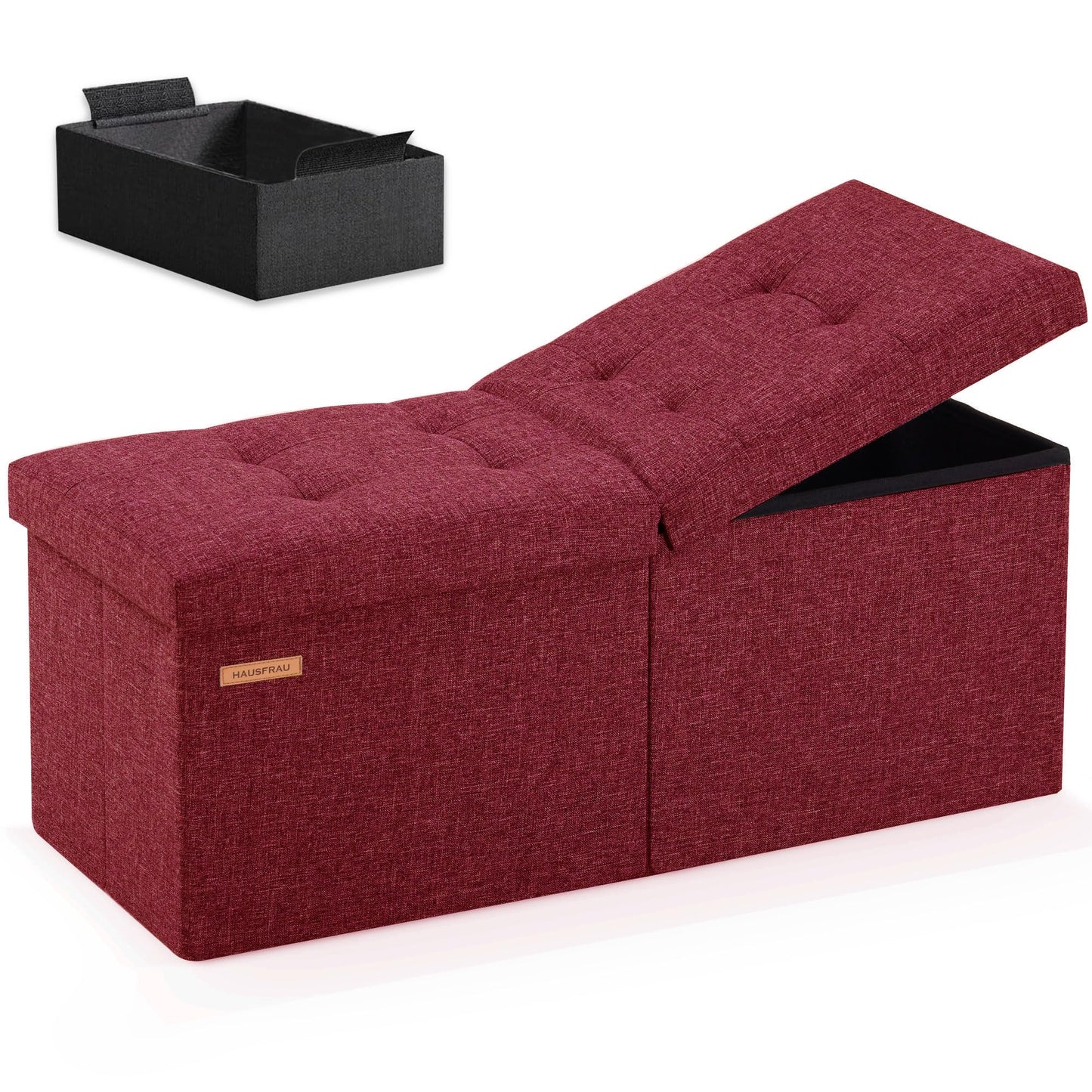 HAUSFRAU 31.5" Storage Ottoman Bench