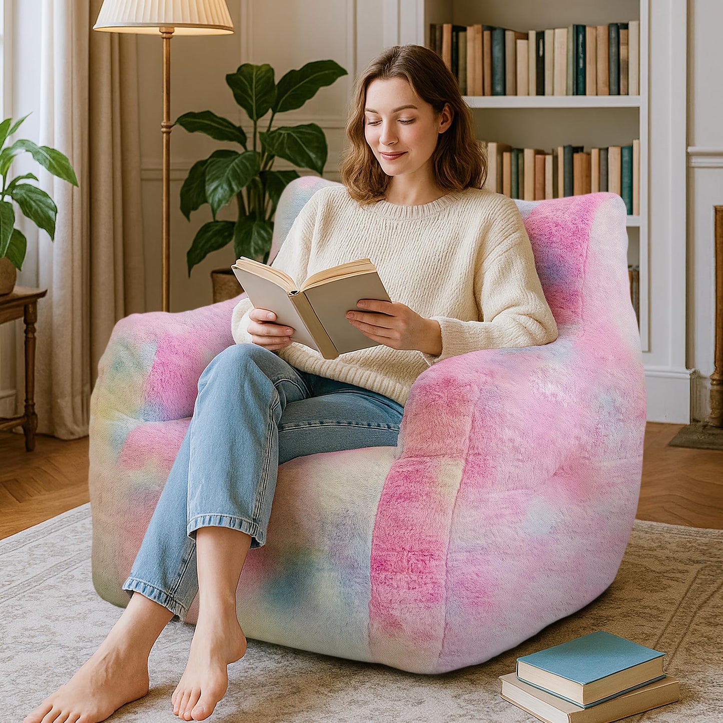 Grey Large Bean Bag Chair
