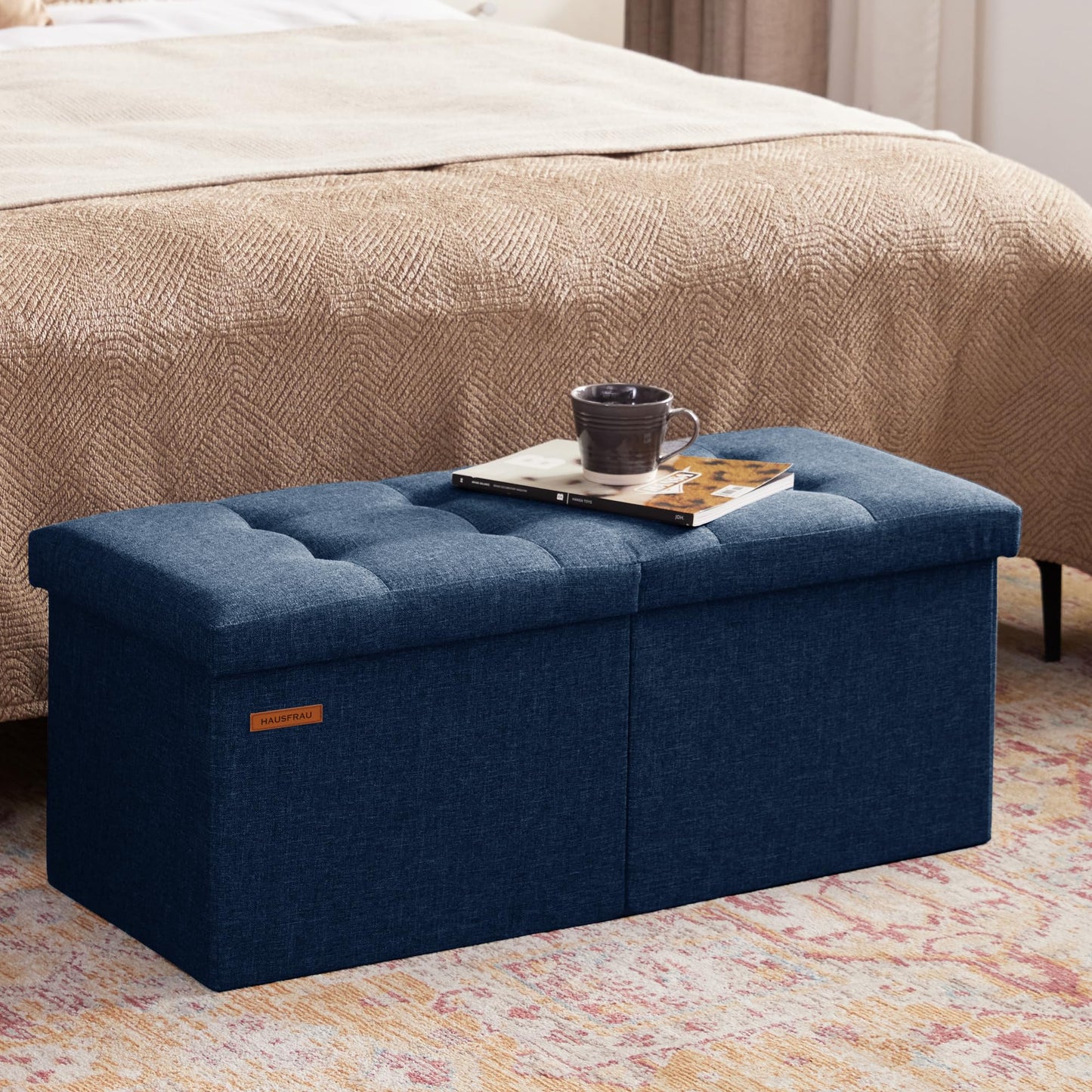 HAUSFRAU 31.5" Storage Ottoman Bench