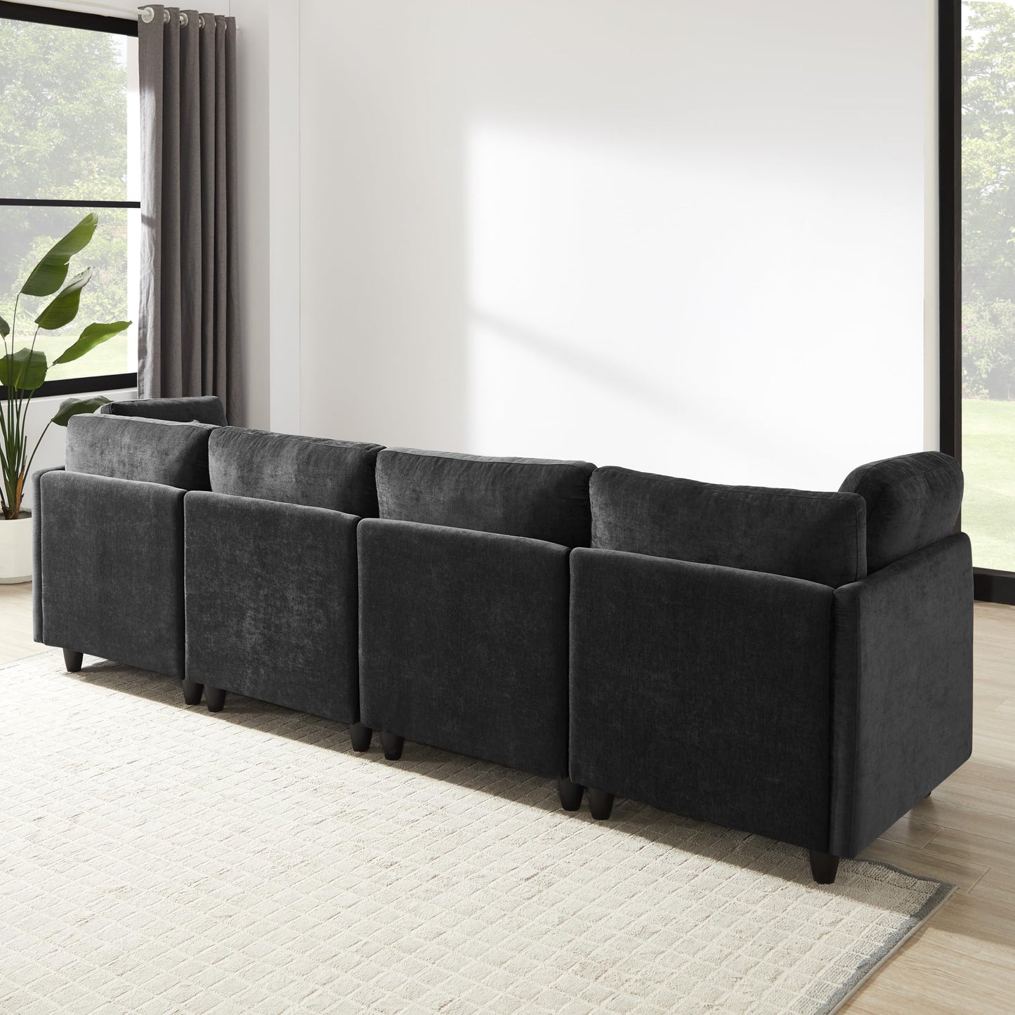 7-Seater Modular Sofa – Black