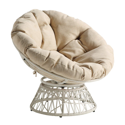 OSP Swivel Papasan Chair White