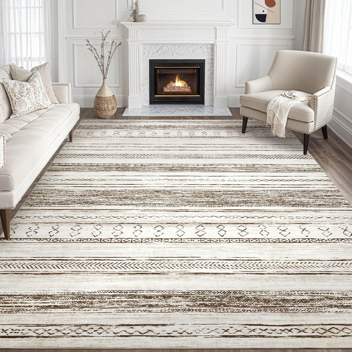 Tortania 9x12 Rug – Boho Cream Brown