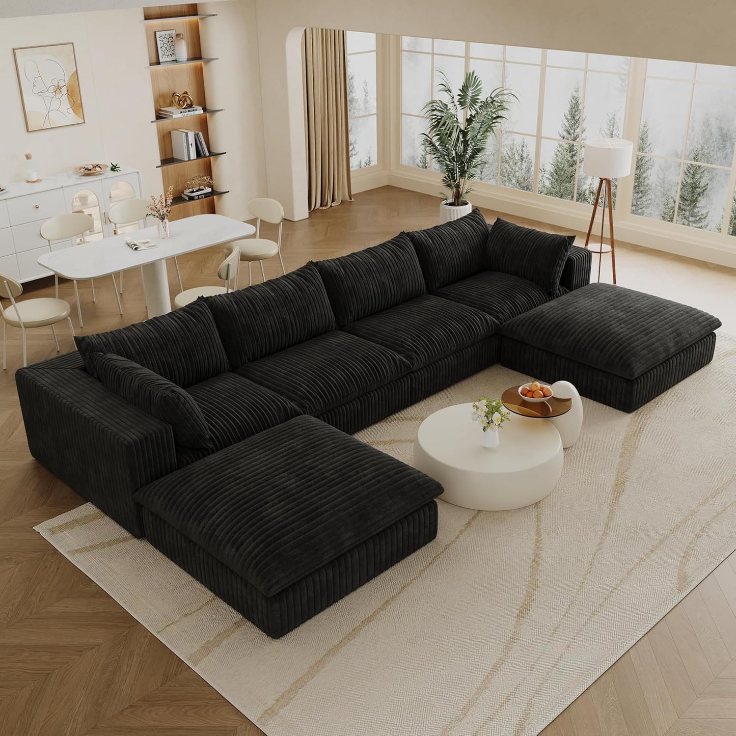 118" Modular Sofa – Black