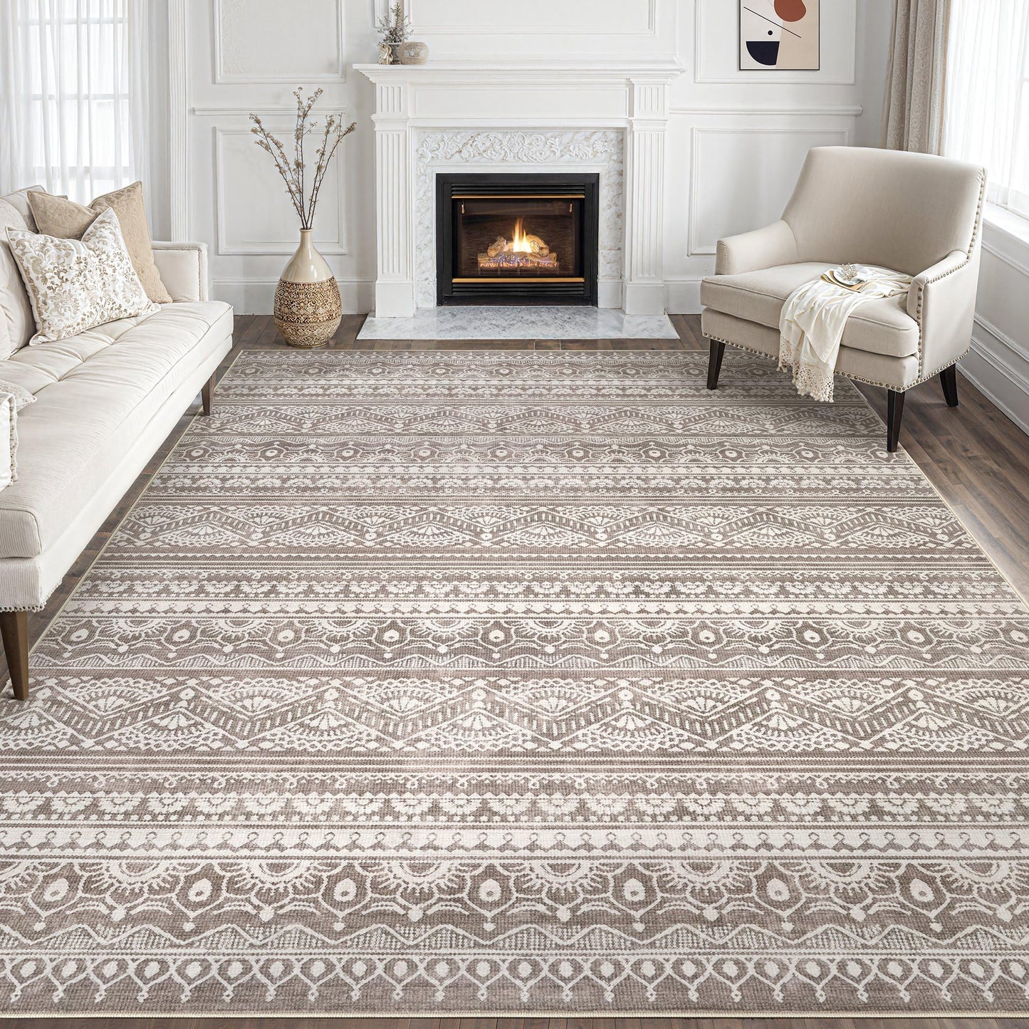 Tortania 9x12 Rug – Boho Cream Brown