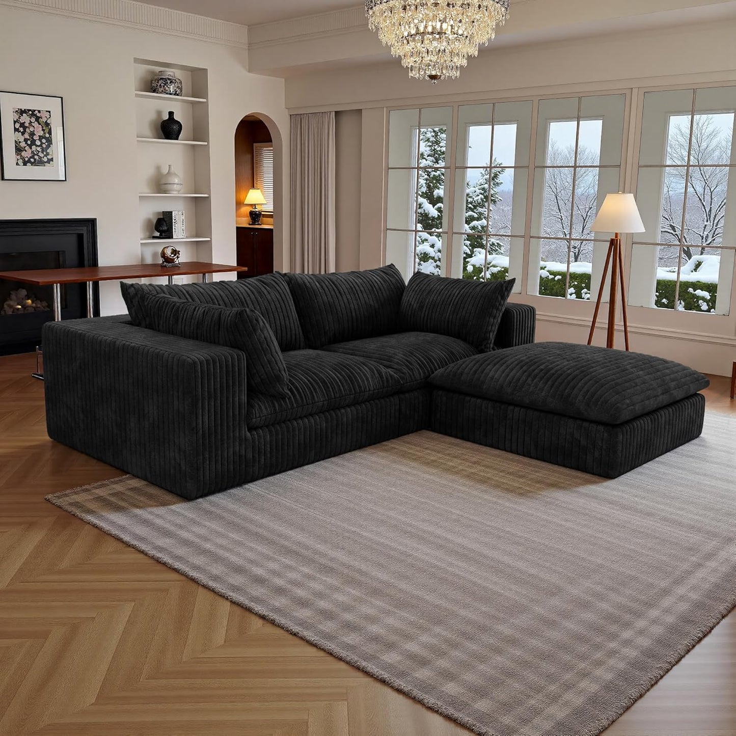 118" Modular Sofa – Black
