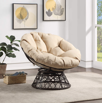 OSP Swivel Papasan Chair White