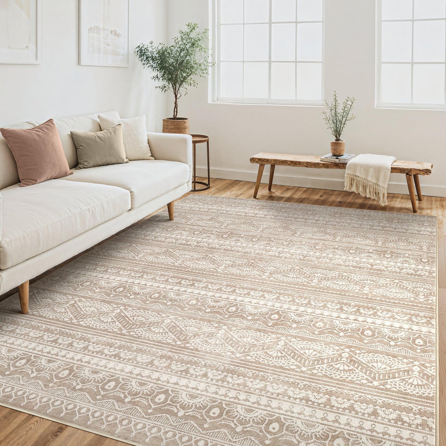 Tortania 9x12 Rug – Boho Cream Brown