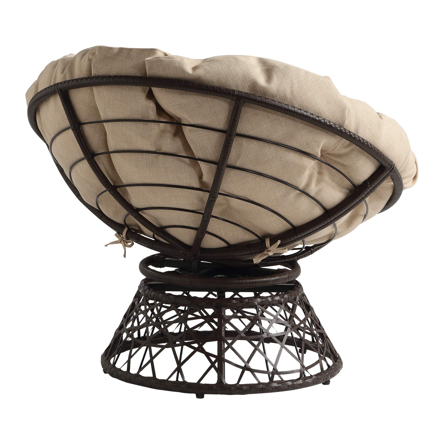 OSP Swivel Papasan Chair White