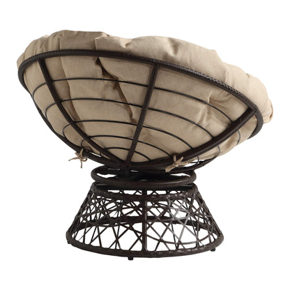 OSP Swivel Papasan Chair White