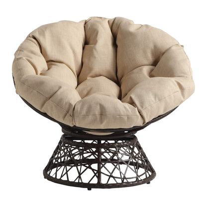 OSP Swivel Papasan Chair White
