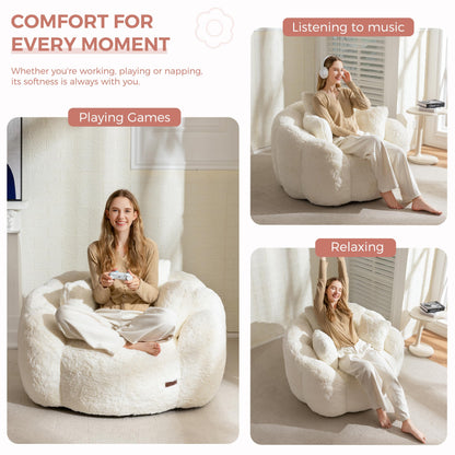 MAXYOYO Floral Bean Bag Chair – Beige