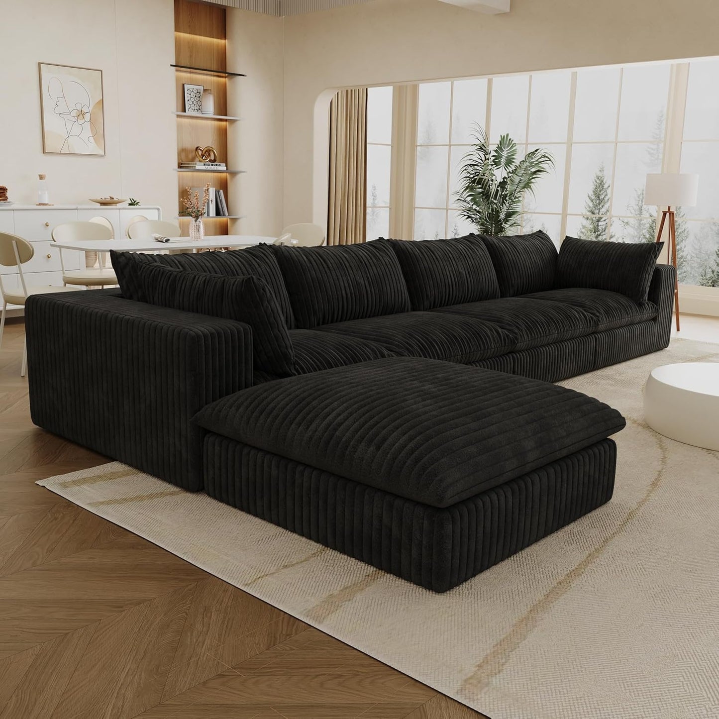 118" Modular Sofa – Black