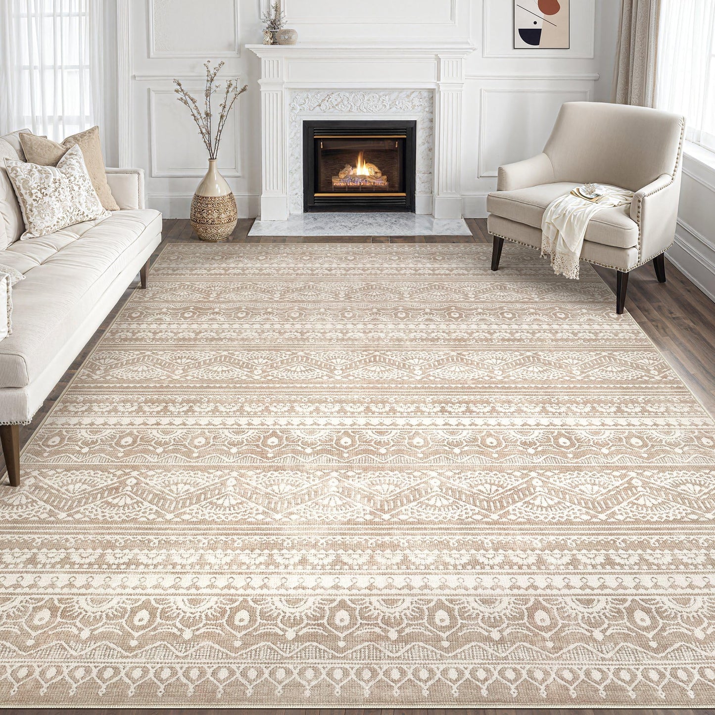 Tortania 9x12 Rug – Boho Cream Brown