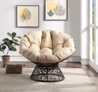 OSP Swivel Papasan Chair White