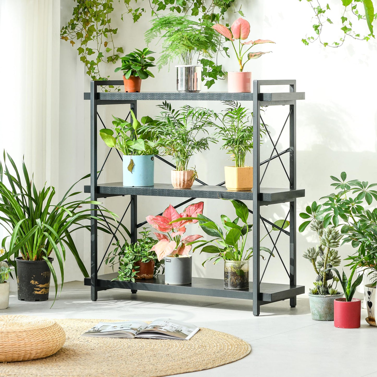 HCHQHS 4-Tier Industrial Bookshelf