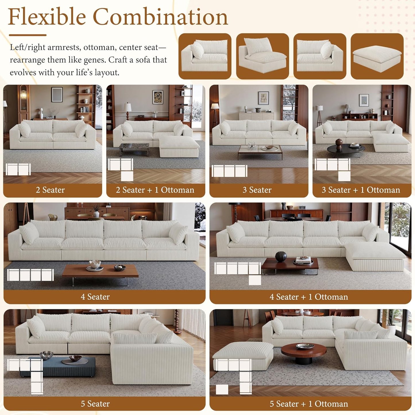118" Modular Sofa – Black