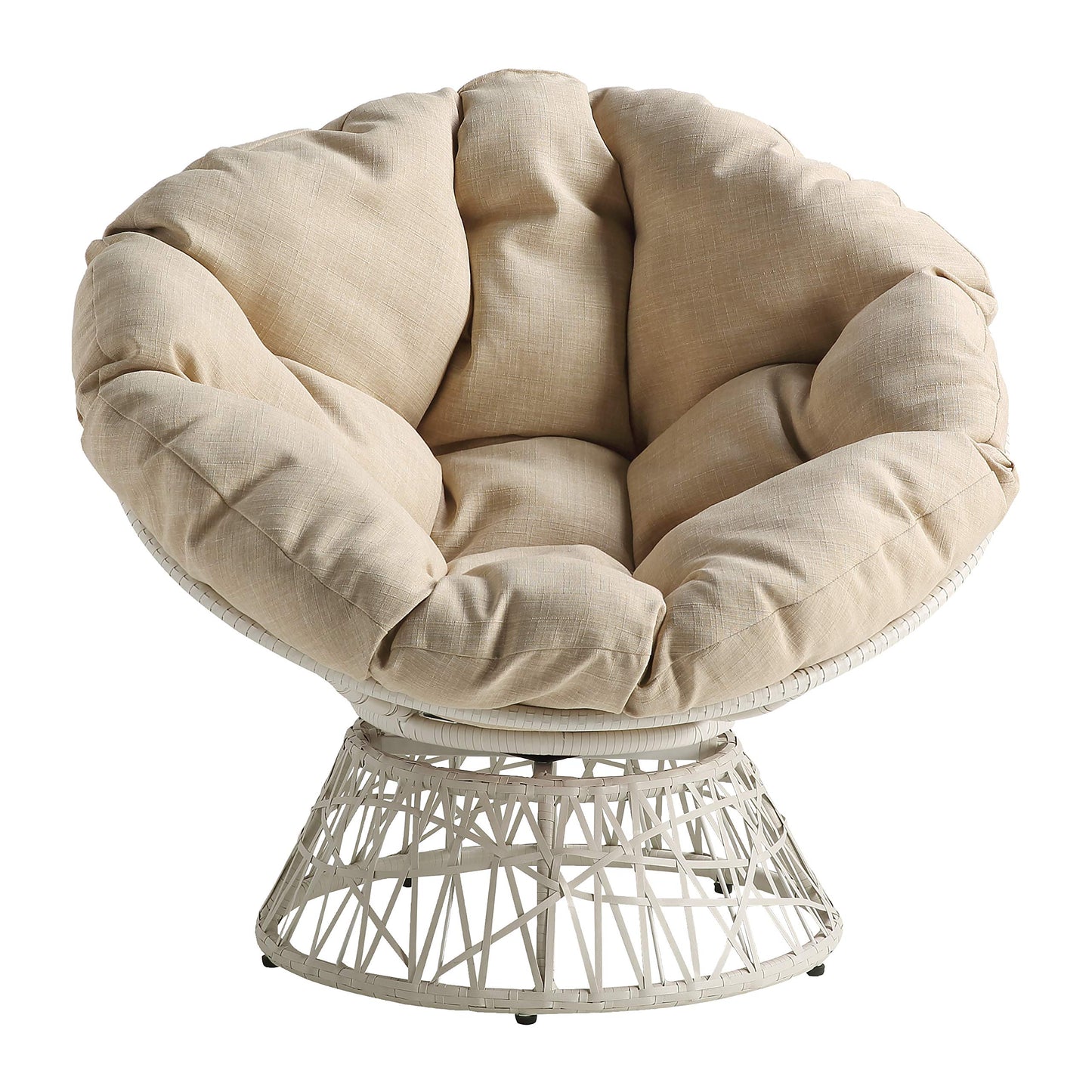 OSP Swivel Papasan Chair White