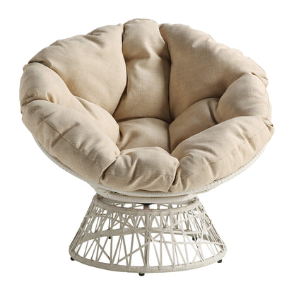 OSP Swivel Papasan Chair White