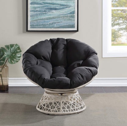 OSP Swivel Papasan Chair White