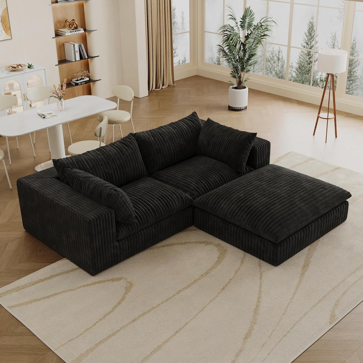 118" Modular Sofa – Black