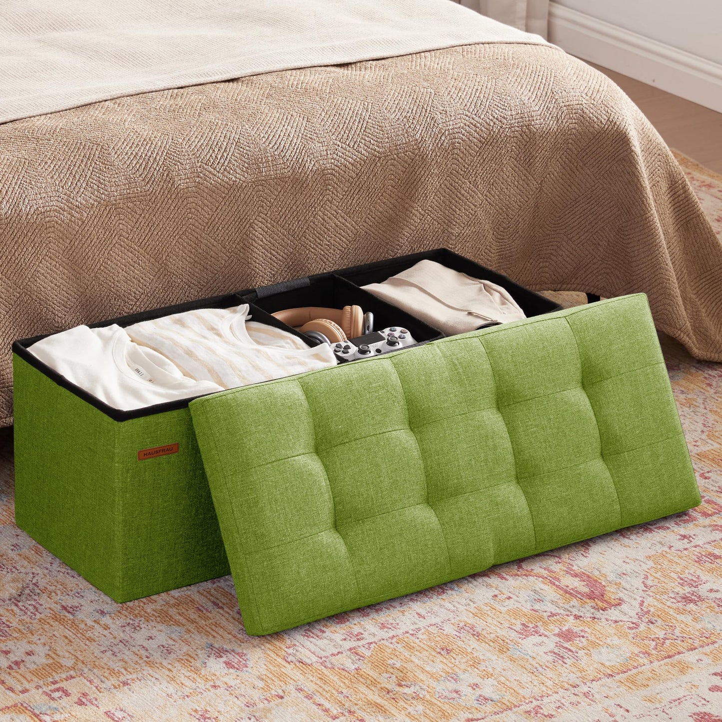 HAUSFRAU 31.5" Storage Ottoman Bench