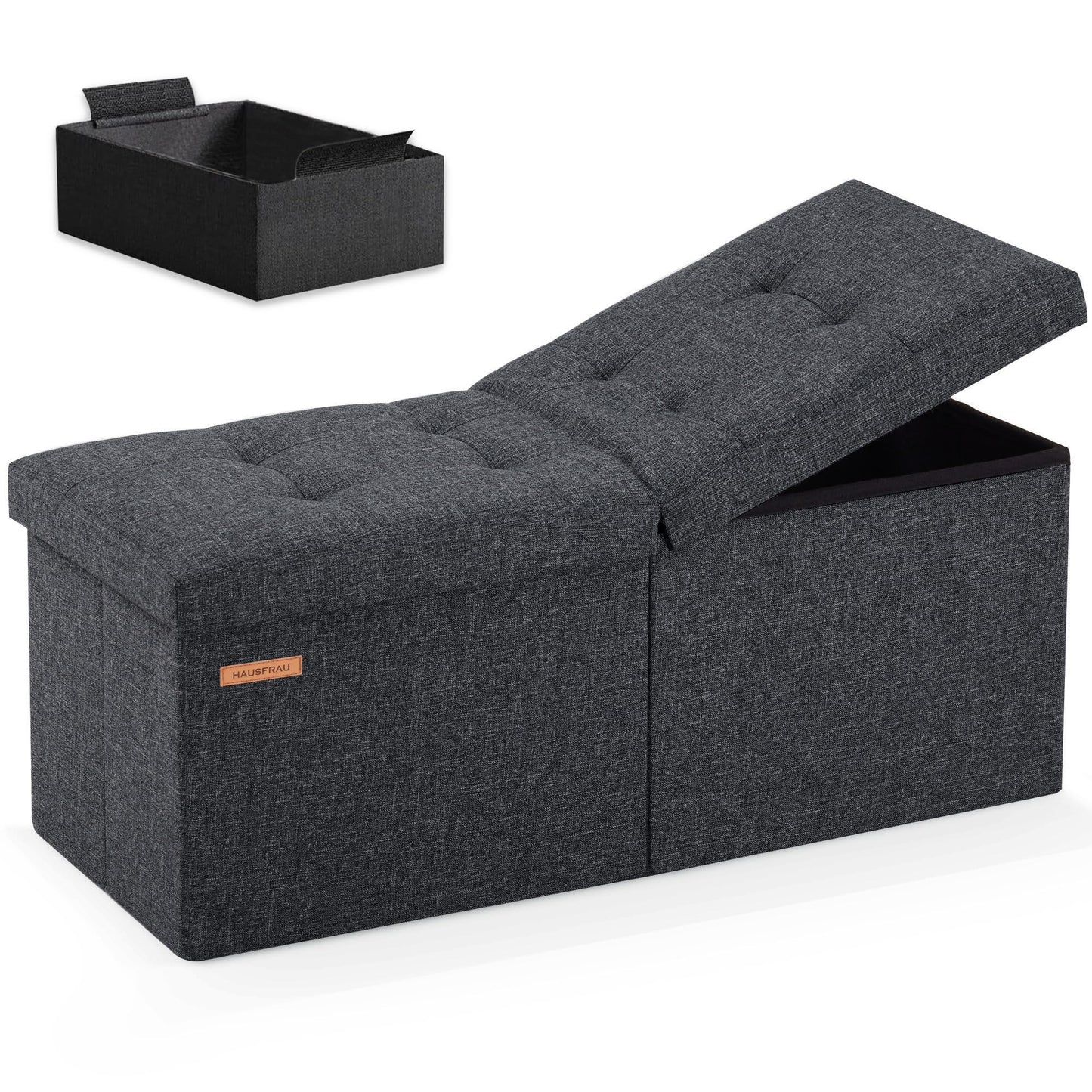 HAUSFRAU 31.5" Storage Ottoman Bench