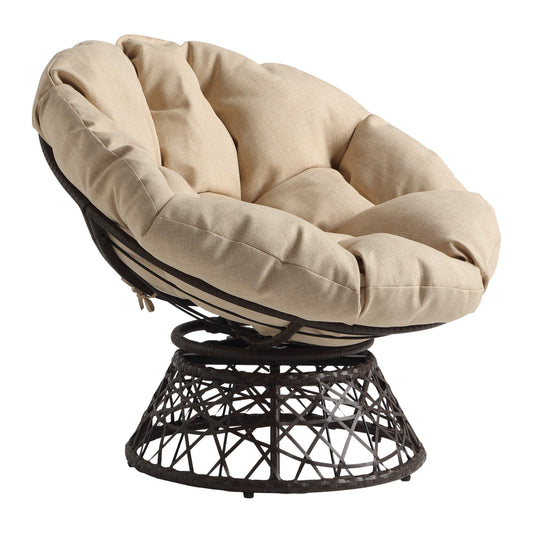 OSP Swivel Papasan Chair White