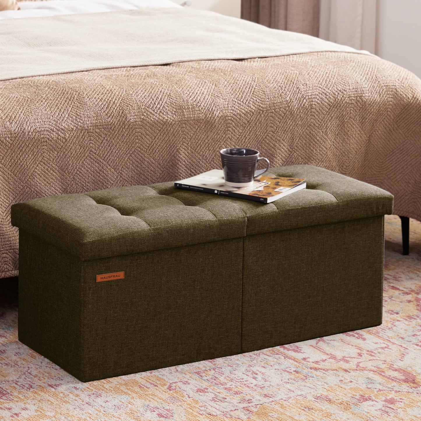 HAUSFRAU 31.5" Storage Ottoman Bench