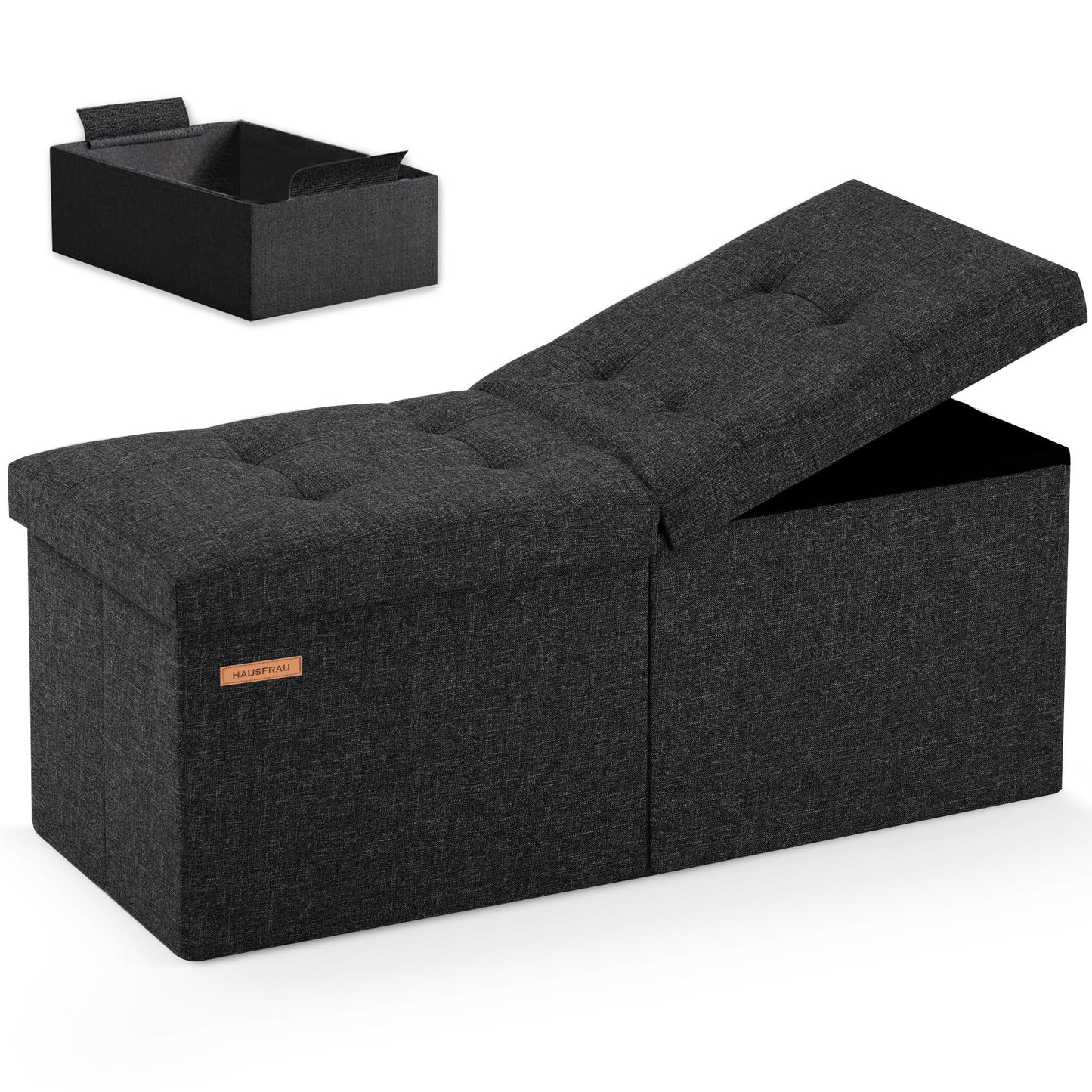 HAUSFRAU 31.5" Storage Ottoman Bench