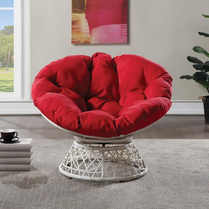 OSP Swivel Papasan Chair White