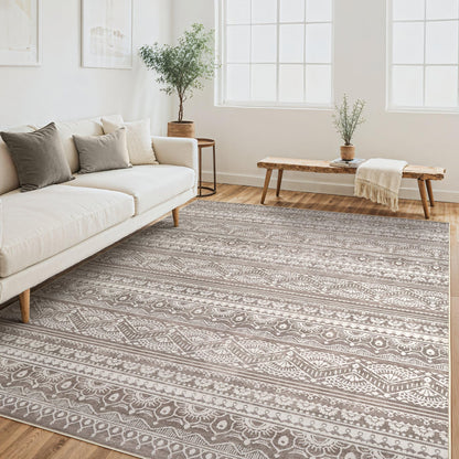 Tortania 9x12 Rug – Boho Cream Brown