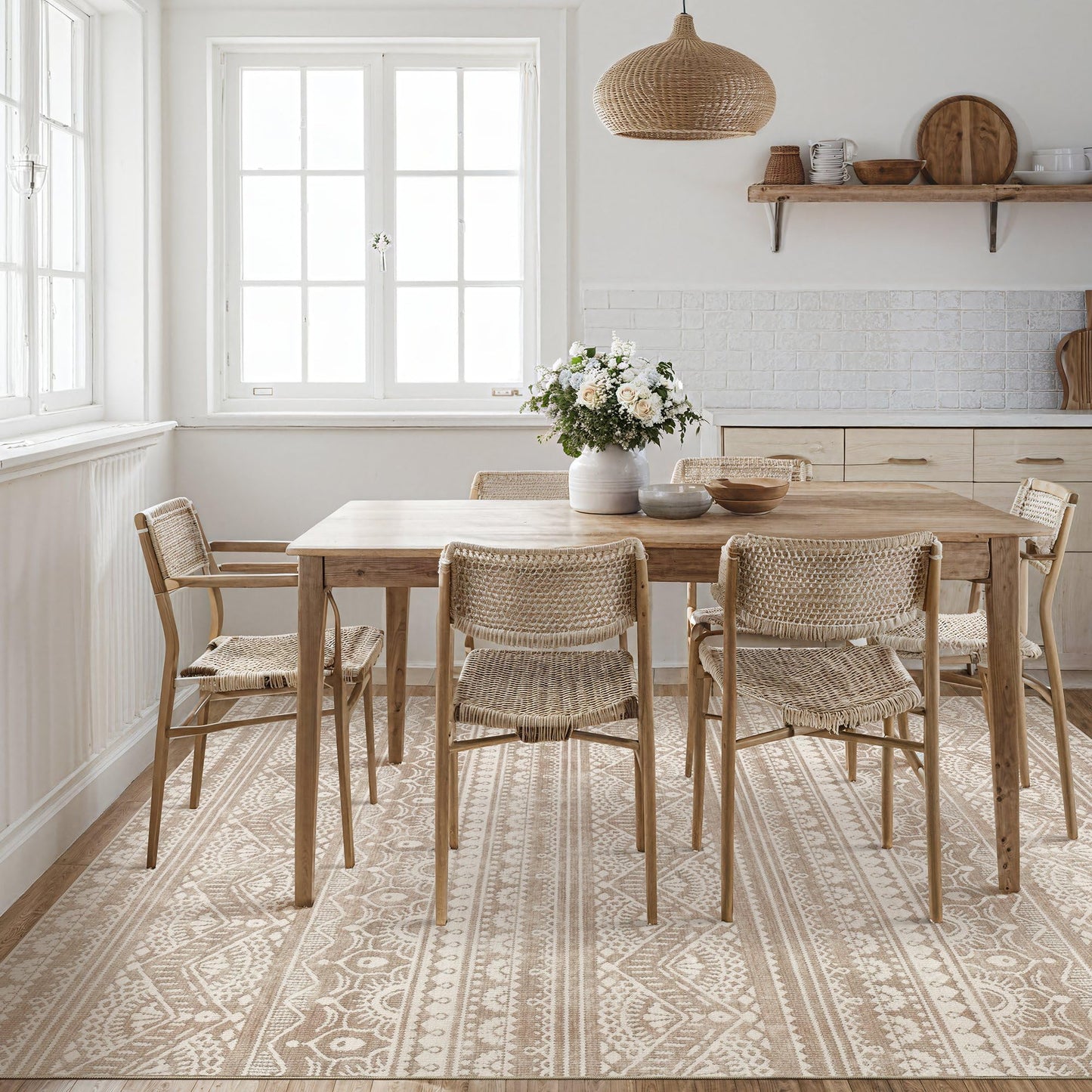 Tortania 9x12 Rug – Boho Cream Brown