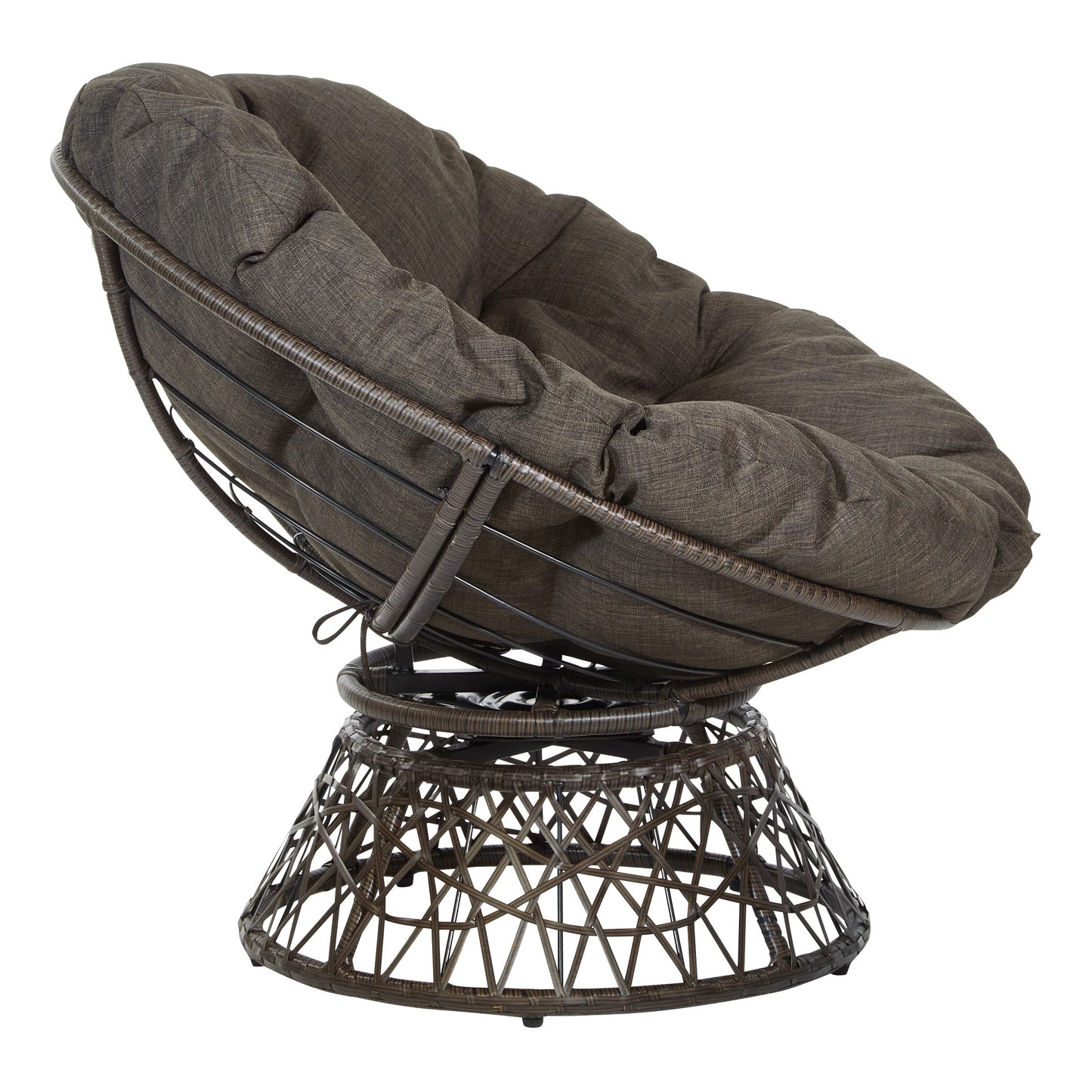 OSP Swivel Papasan Chair White