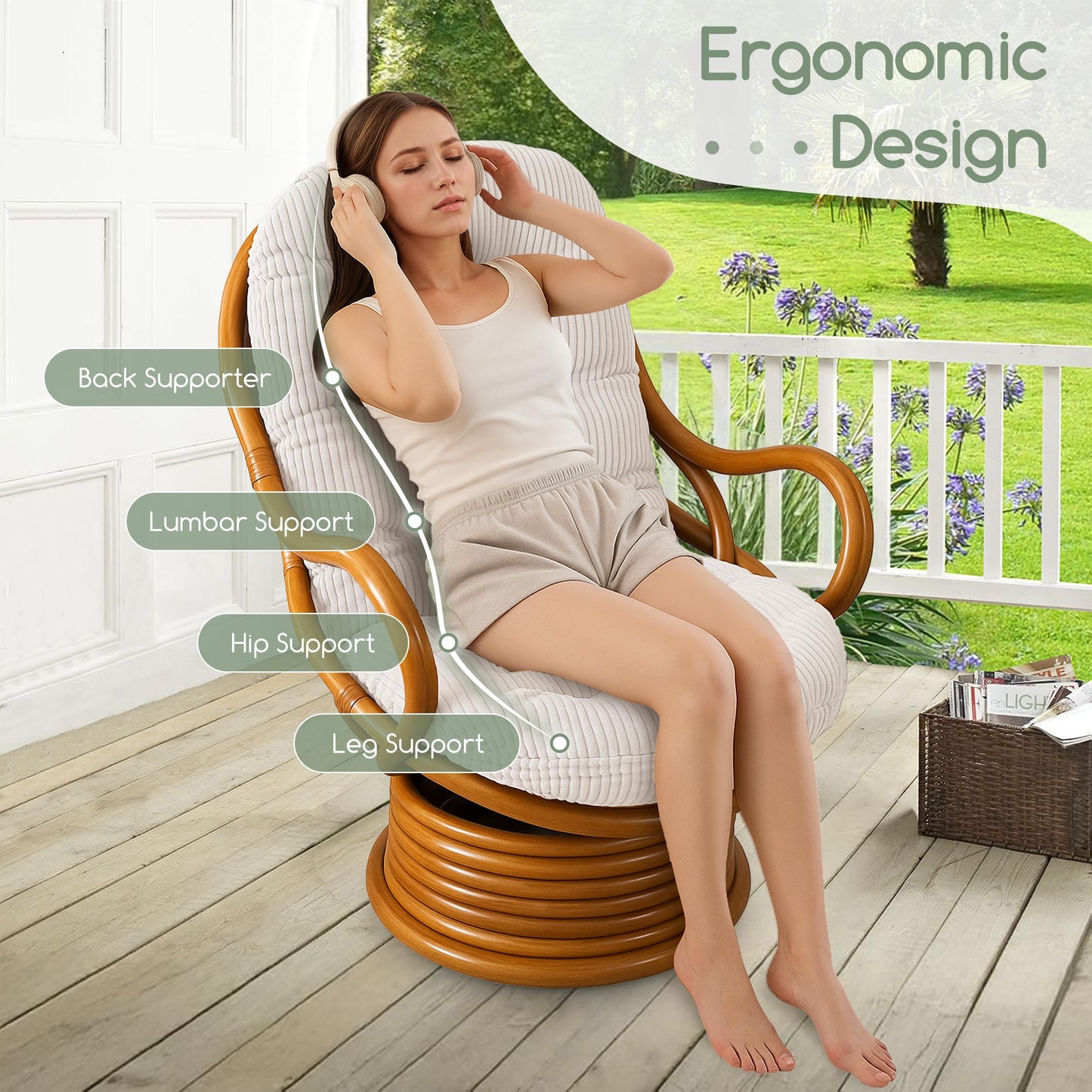 HIGOGOGO Papasan Cushion Grey