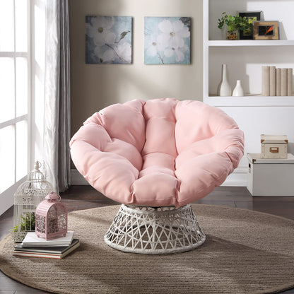 OSP Swivel Papasan Chair White